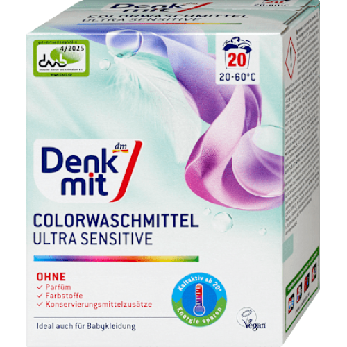 Denkmit Пральний порошок Ultra Sensitive Color 20 прань 1,3 кг
