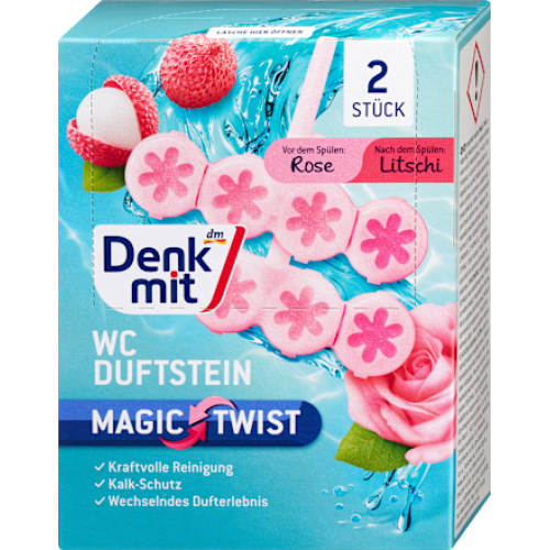 Denkmit Туалетний блок Magic Twist Rose & Lychee, 2 шт