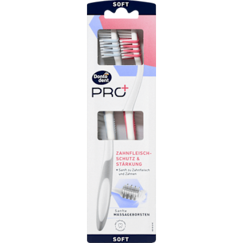 Dontodent Зубна щітка PRO+ Gum Protection & Strengthening, м'яка, 2 шт