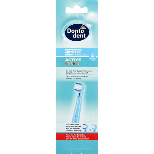 Dontodent Універсальні насадки Active Young синього кольору, 4 шт