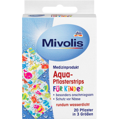 Mivolis Водонепроникні пластирні смужки дитячі 20 шт