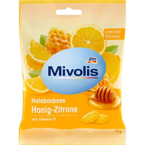 Mivolis Льодяники мед-лимон, 75 г