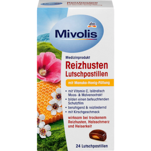 Mivolis Пастилки від сухого кашлю з медом, 24 шт