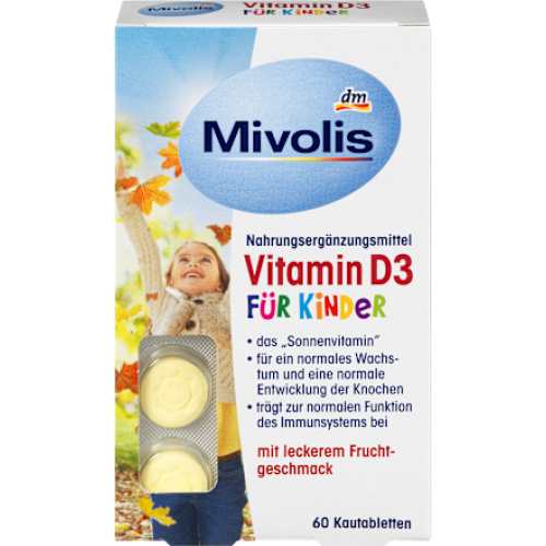 Mivolis Вітамін D3 для дітей, жувальні таблетки 60 шт