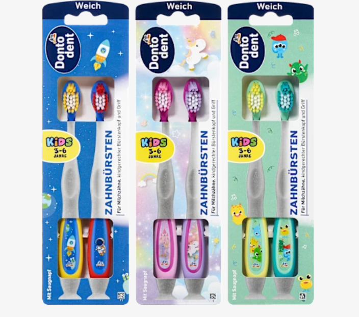 Dontodent Зубні щітки дитячі м'які (3-6 років) 2 шт