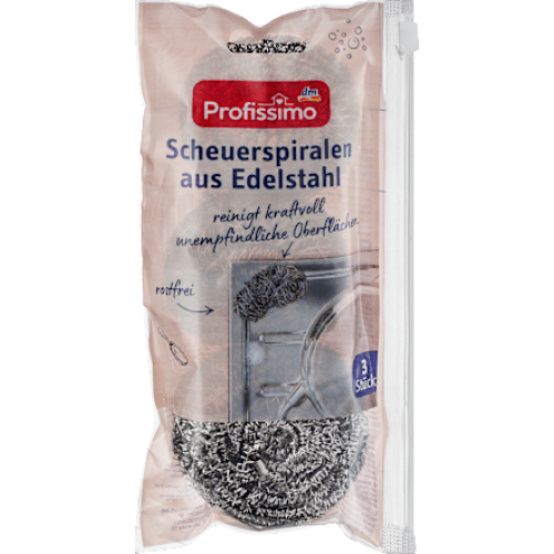 Profissimo Мочалка з нержавіючої сталі 3шт
