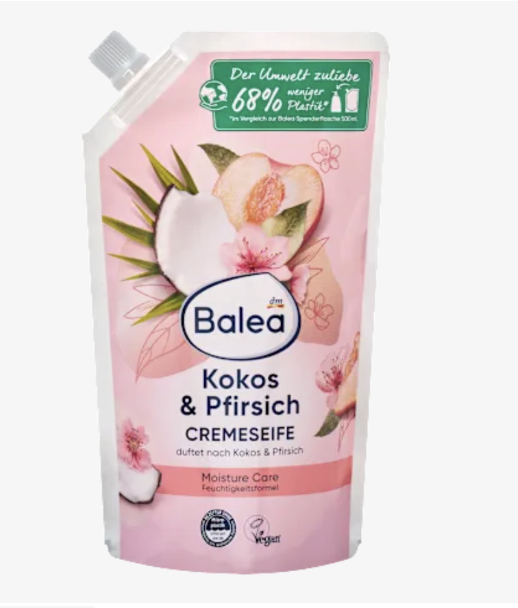 Balea Змінний набір кремового мила «Персик та кокос», 500 мл