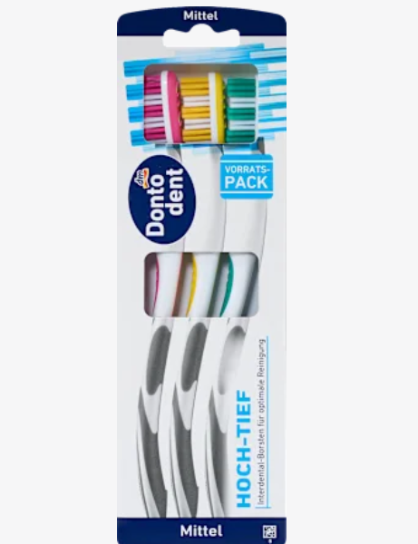 Dontodent Зубна щітка  Середня, 3 шт.