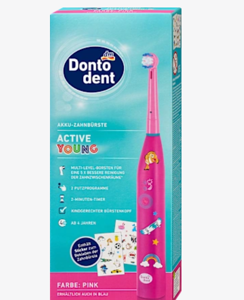 Dontodent Електрична зубна щітка для дітей Active Young Pink, 1 шт.