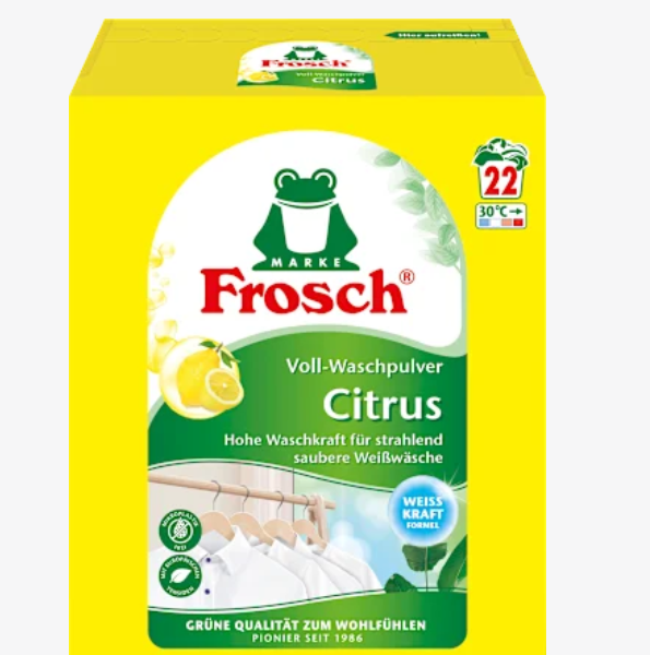 Frosch Повноцінний пральний порошок цитрус,  22 прання