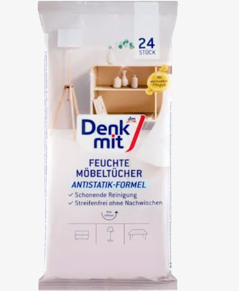 Denkmit Вологі серветки для чищення меблів, 24 шт.