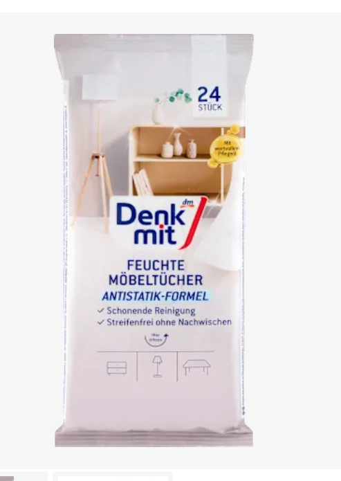 Denkmit Вологі серветки для чищення меблів, 24 шт.