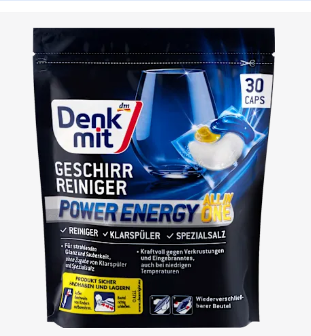 Denkmit Капсули для миття посуду Power Energy, 30 штук