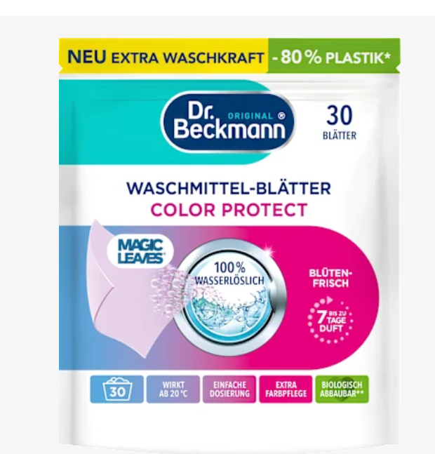 dr. beckmann Кольорові аркуші прального порошку, 30 аркушів