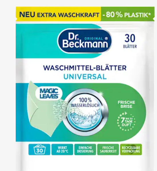 dr.beckmann Аркуші  прального порошку, універсальний засіб, 30 шт