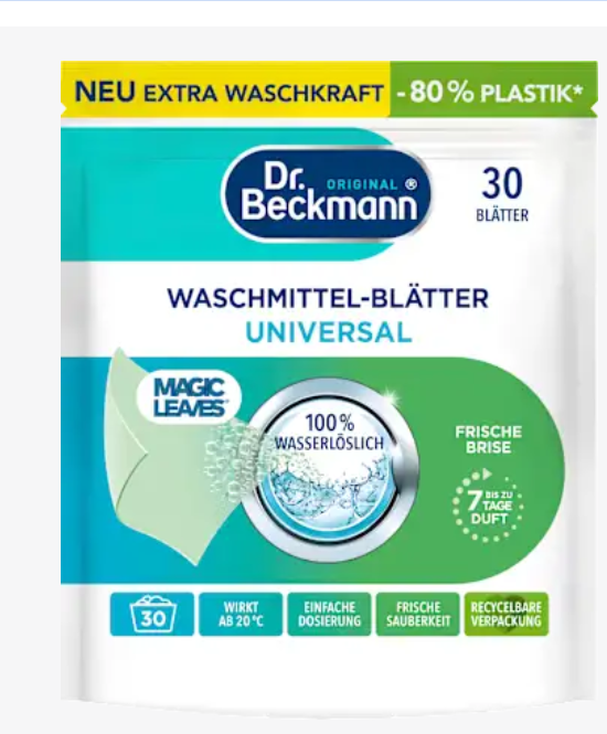 dr.beckmann Аркуші прального порошку, універсальний засіб, 30 шт