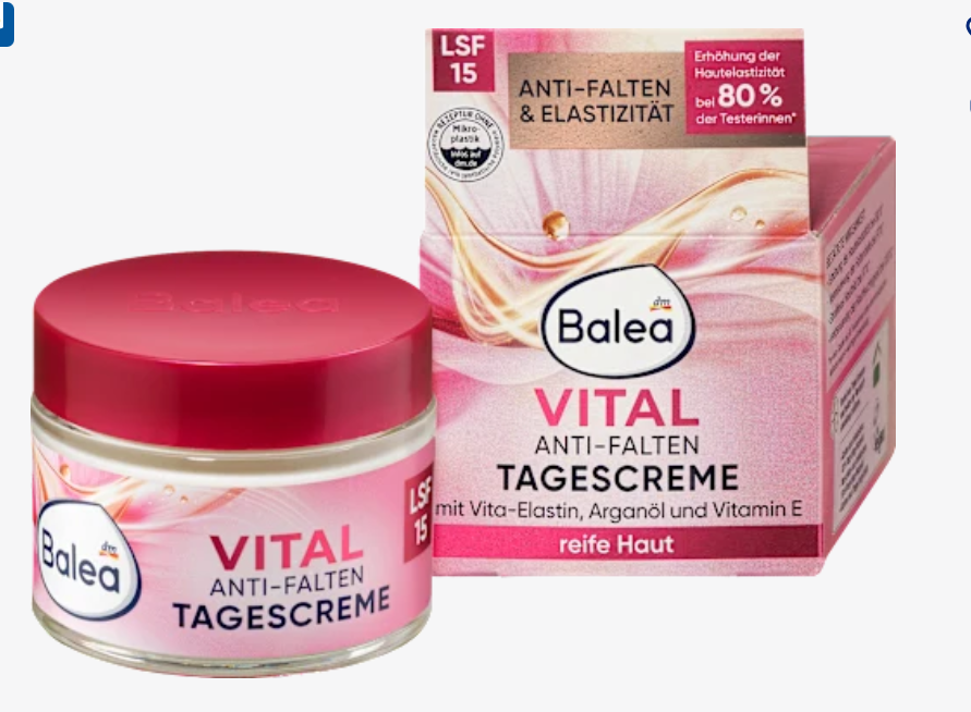 Balea Крем для обличчя проти зморшок Vital SPF 15, 50 мл