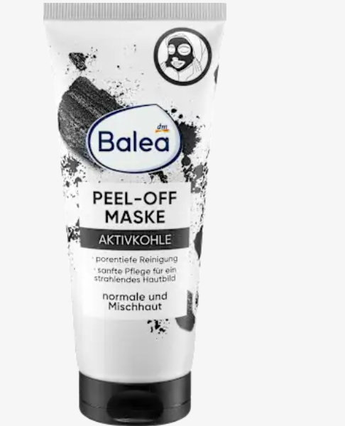 Balea Маска для обличчя, що знімається, з активованим вугіллям, 100 мл