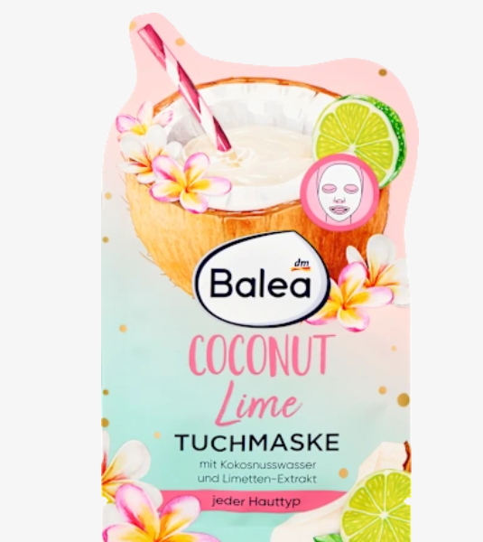 Balea  Тканина-маска з кокосом та лаймом, 1 шт.