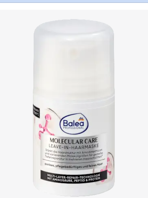 Balea Незмивна маска для волосся Molecular Care, 50 мл