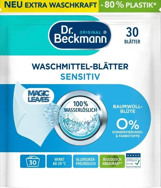 Серветки для прання універсальні для чутливої шкіри Dr. Beckmann. 30шт