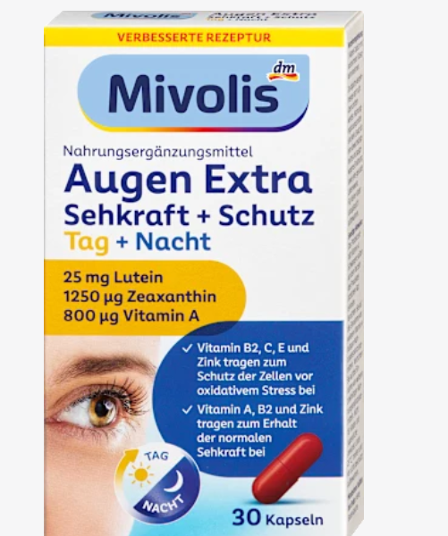Mivolis Eye Extra Vision + Protection, денні та нічні, капсули, 30 шт., 16 г