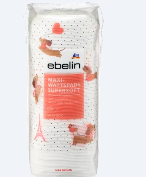 Ebelin Ватні диски Maxi Supersoft для такс, 50 ​​штук